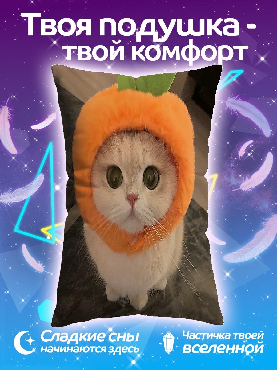 Подушка Кот в шапке