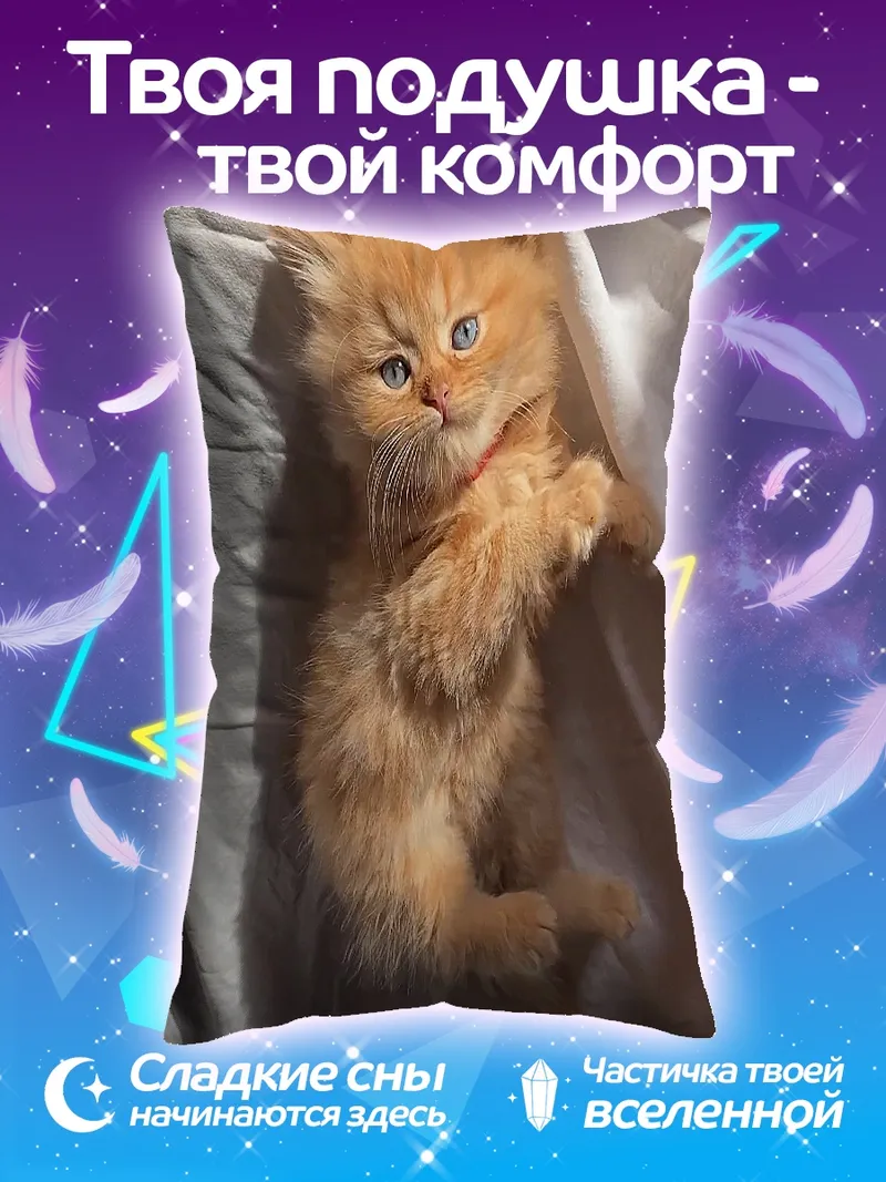 Подушка Рыжий котенок спит