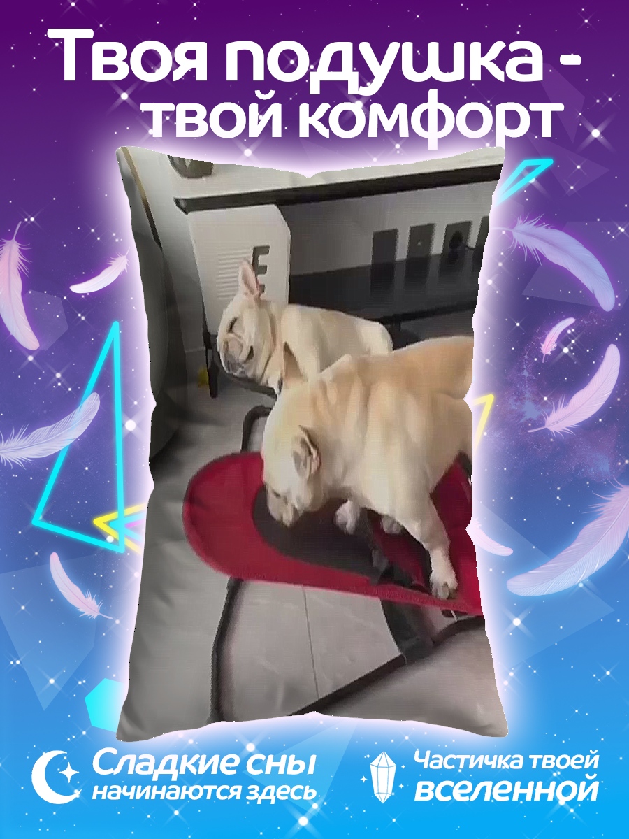 Подушка Две собаки едят