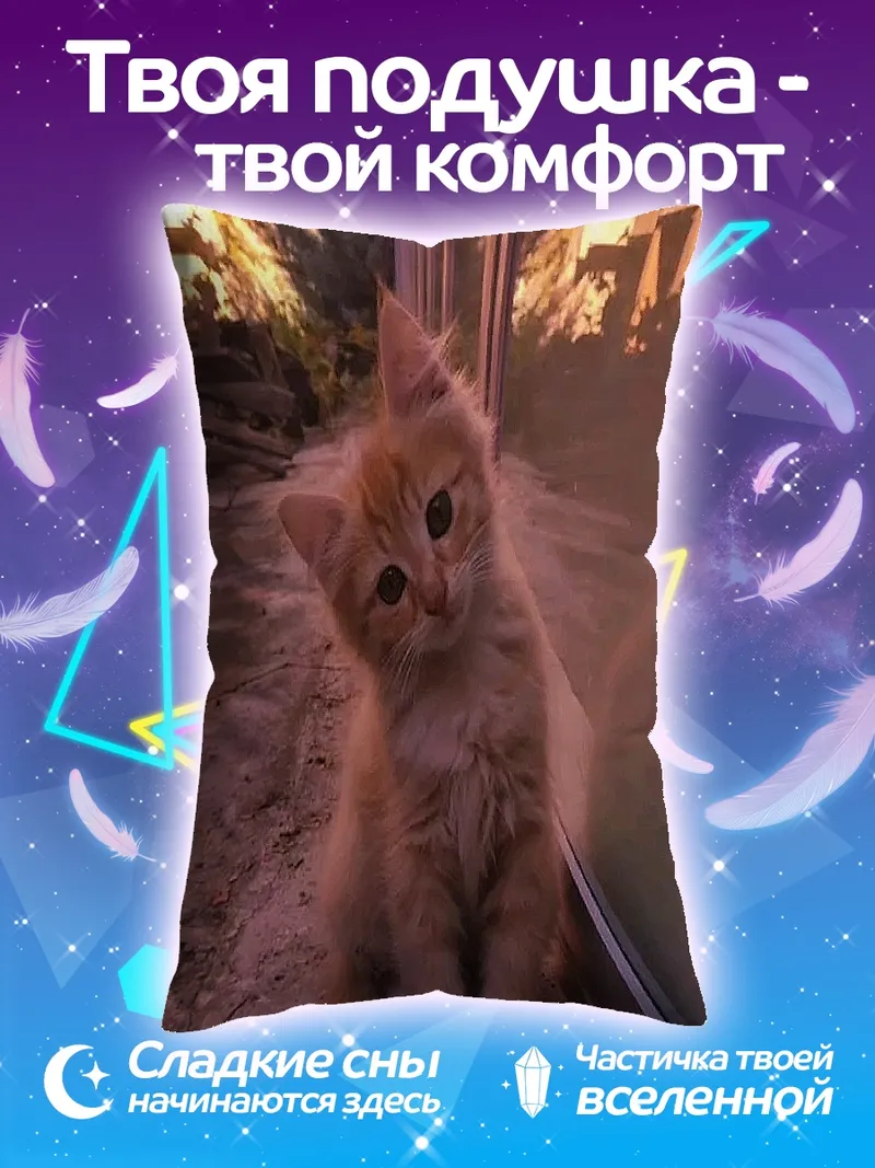 Подушка Рыжий котенок