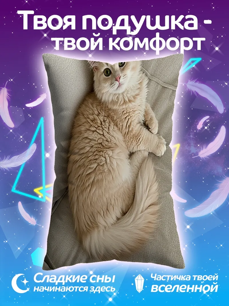 Подушка Рыжий кот на диване