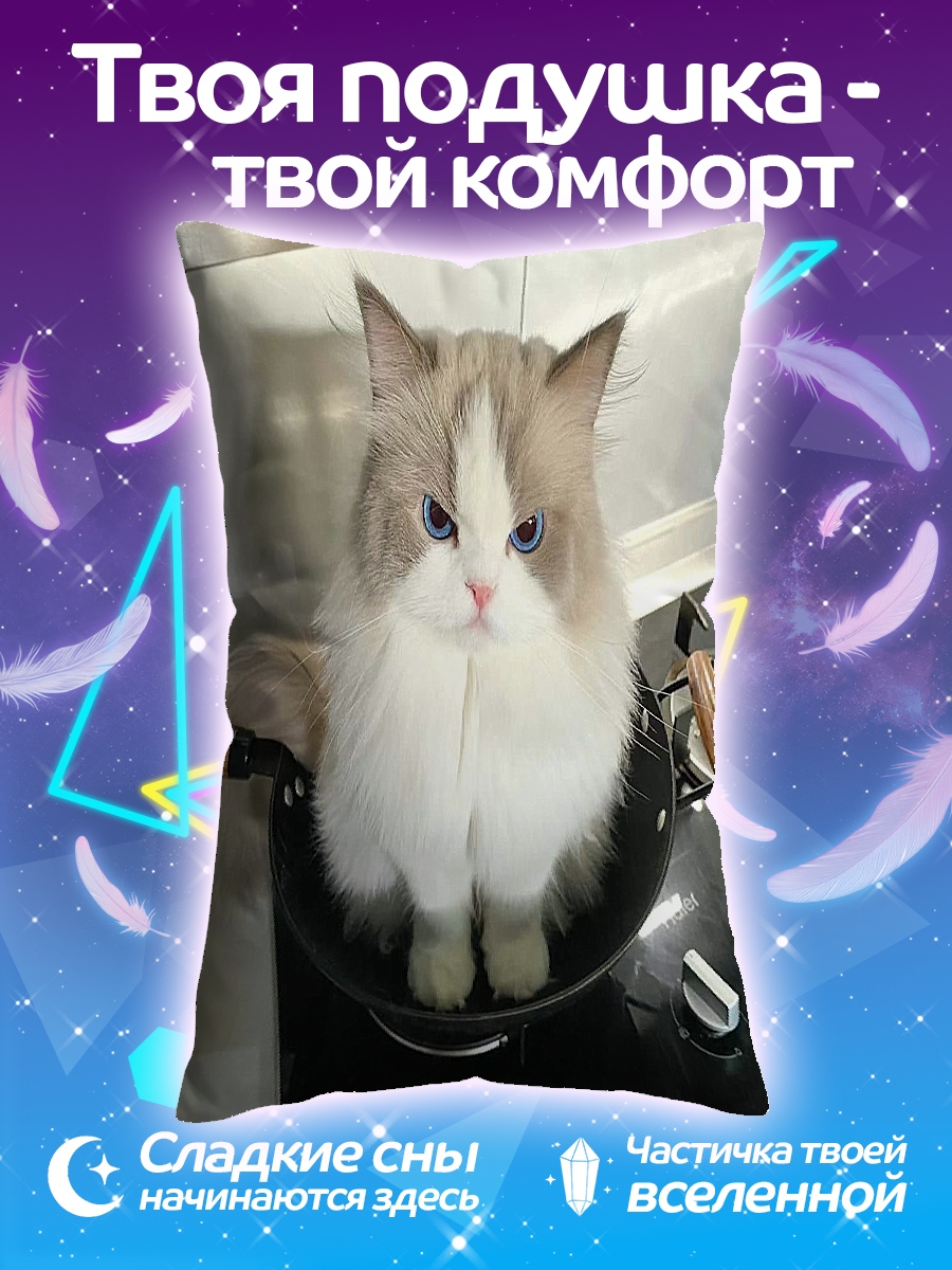 Подушка Кот в сковороде