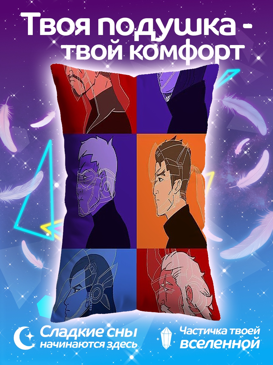 Подушка Шесть героев в квадратах