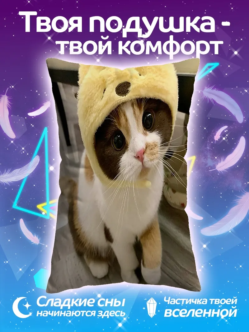 Подушка Кот в шапке