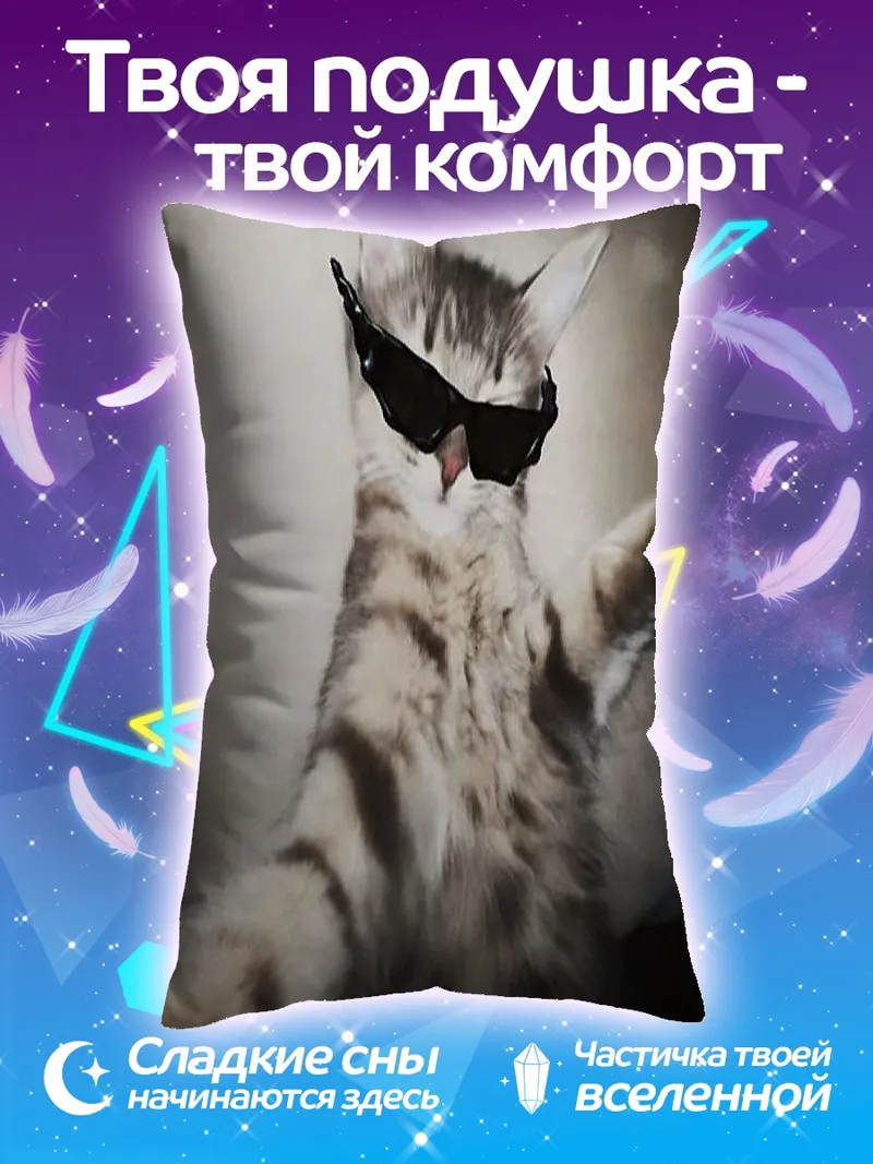 Подушка Кот в очках