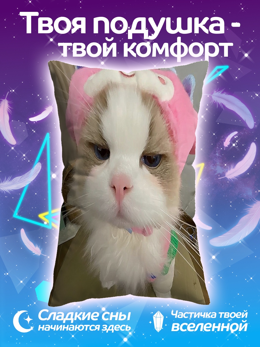 Подушка Кот в шапке