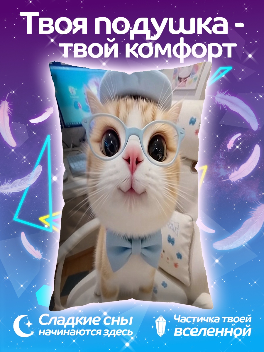 Подушка Кот в очках