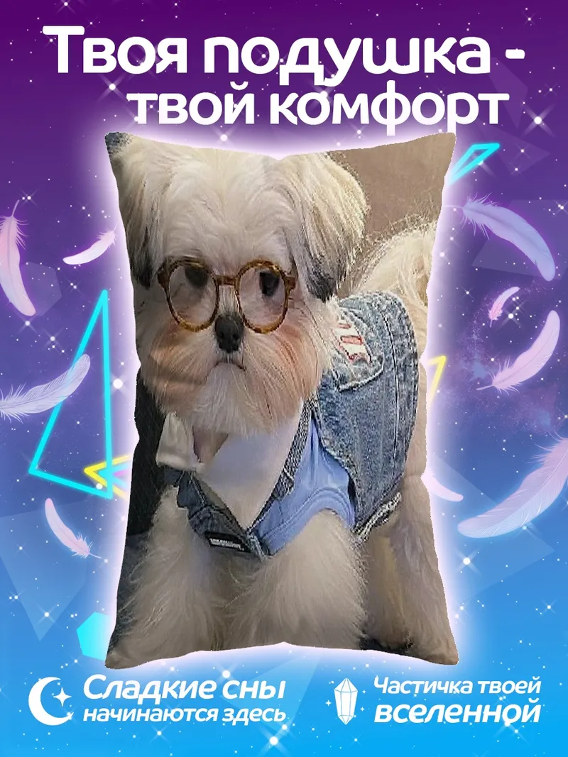 Подушка Стильный пес в очках