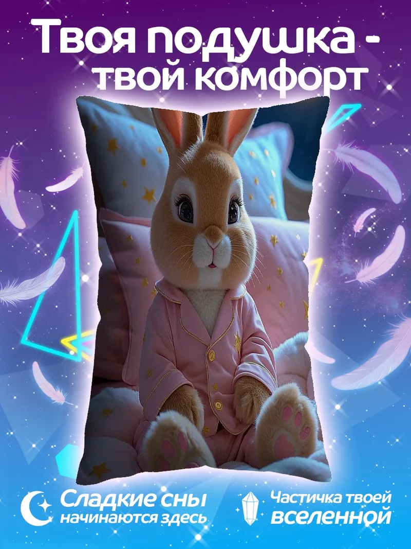Подушка Кролик в пижаме