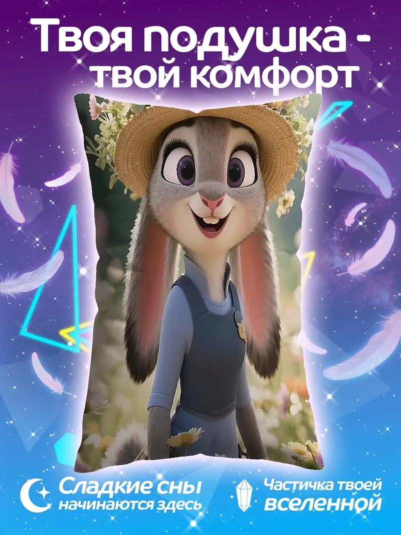 Подушка Кролик Джуди в цветах