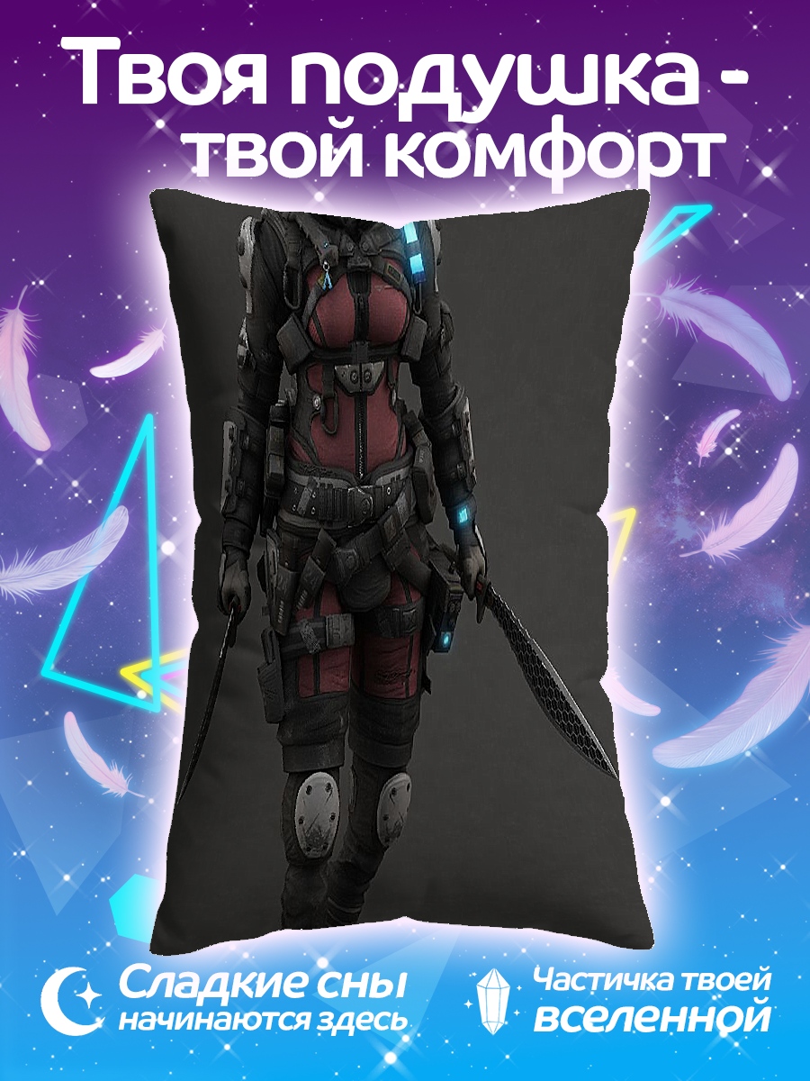 Подушка Киберпанк воин