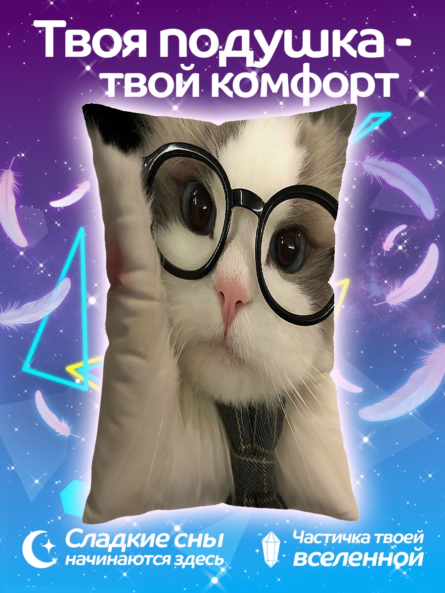 Подушка Кот в очках