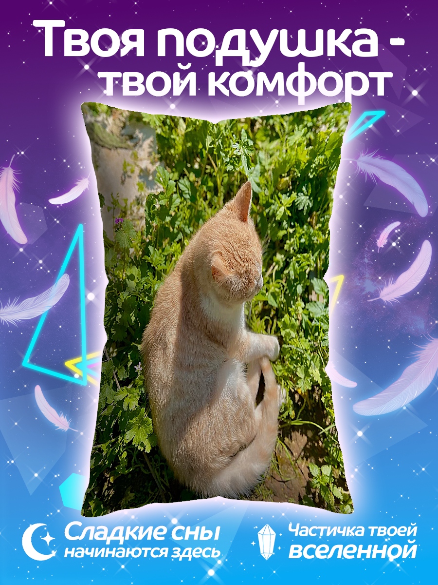 Подушка Кот на траве