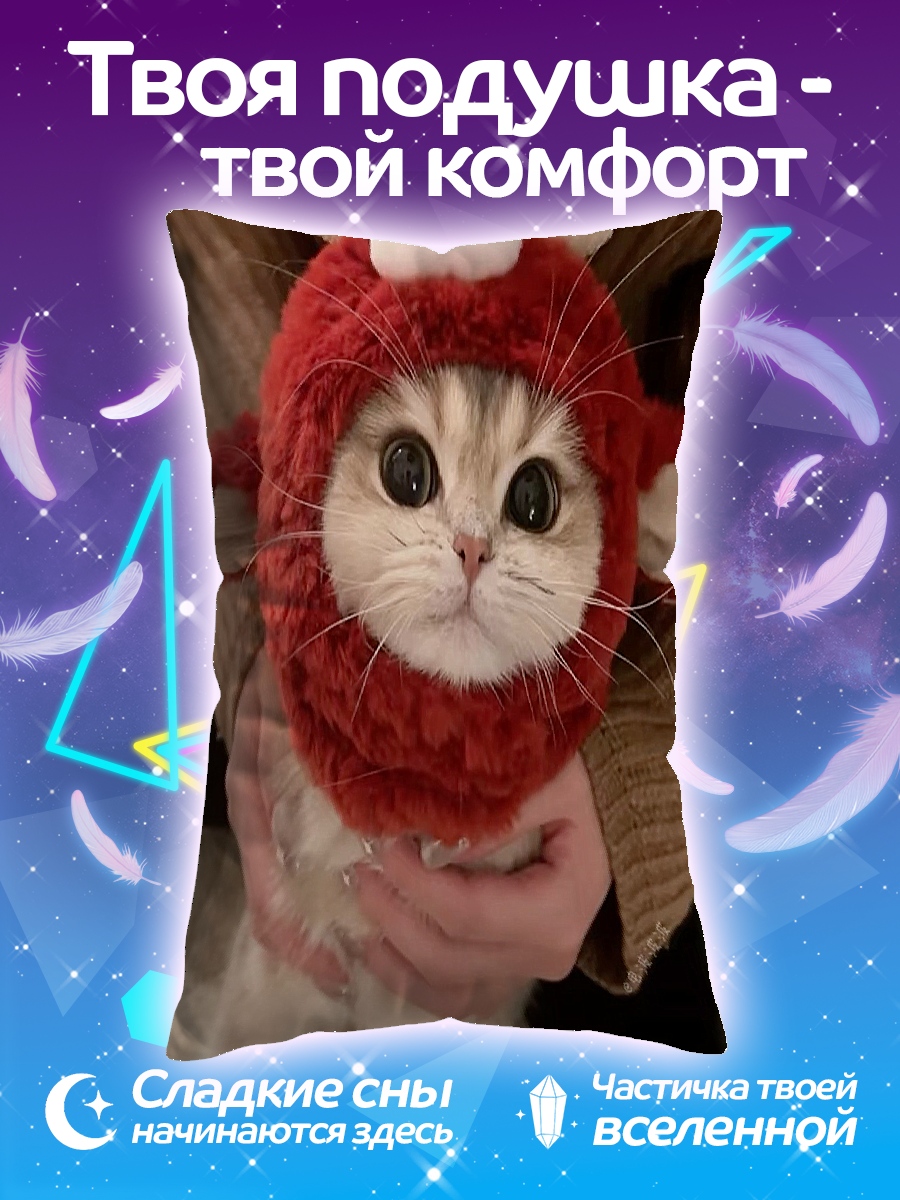 Подушка Кот в шапке