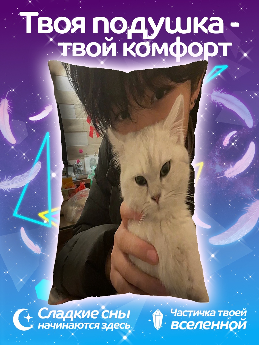 Подушка Парень с котом