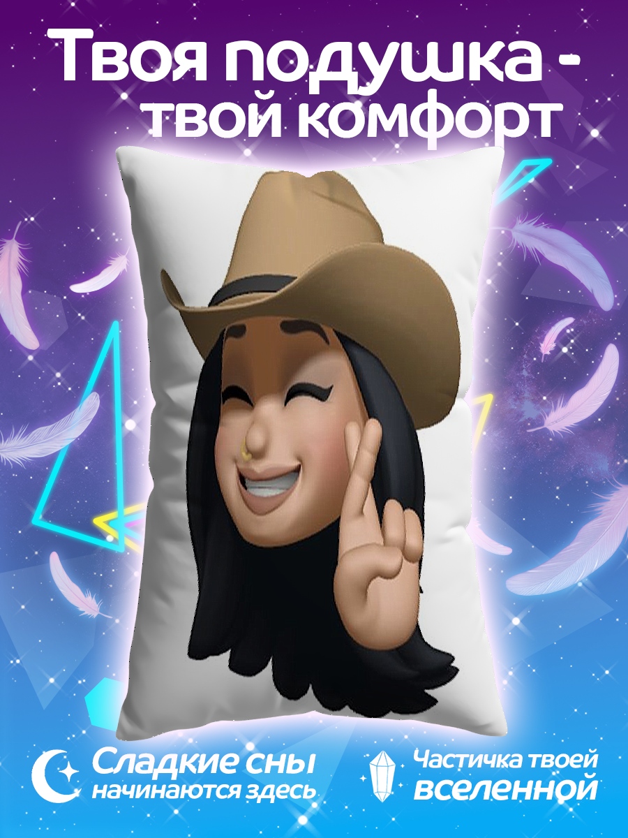 Подушка Девушка в ковбойской шляпе