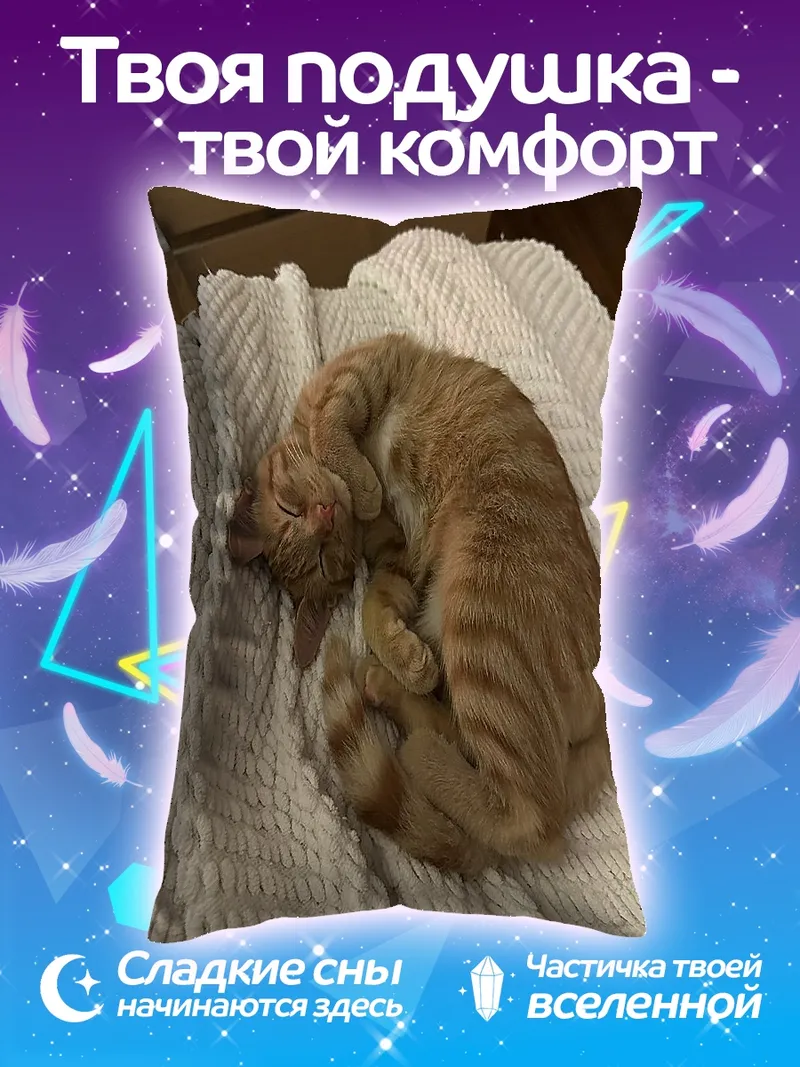 Подушка Спящий рыжий кот