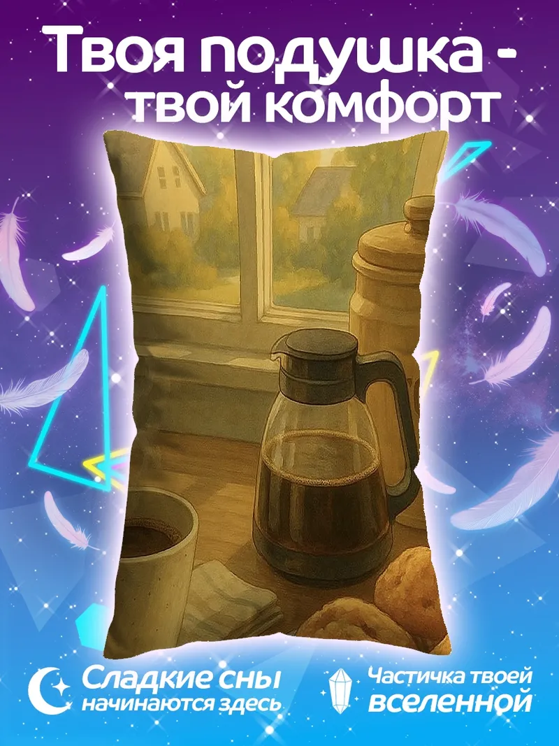 Подушка Утренний кофе с маффинами