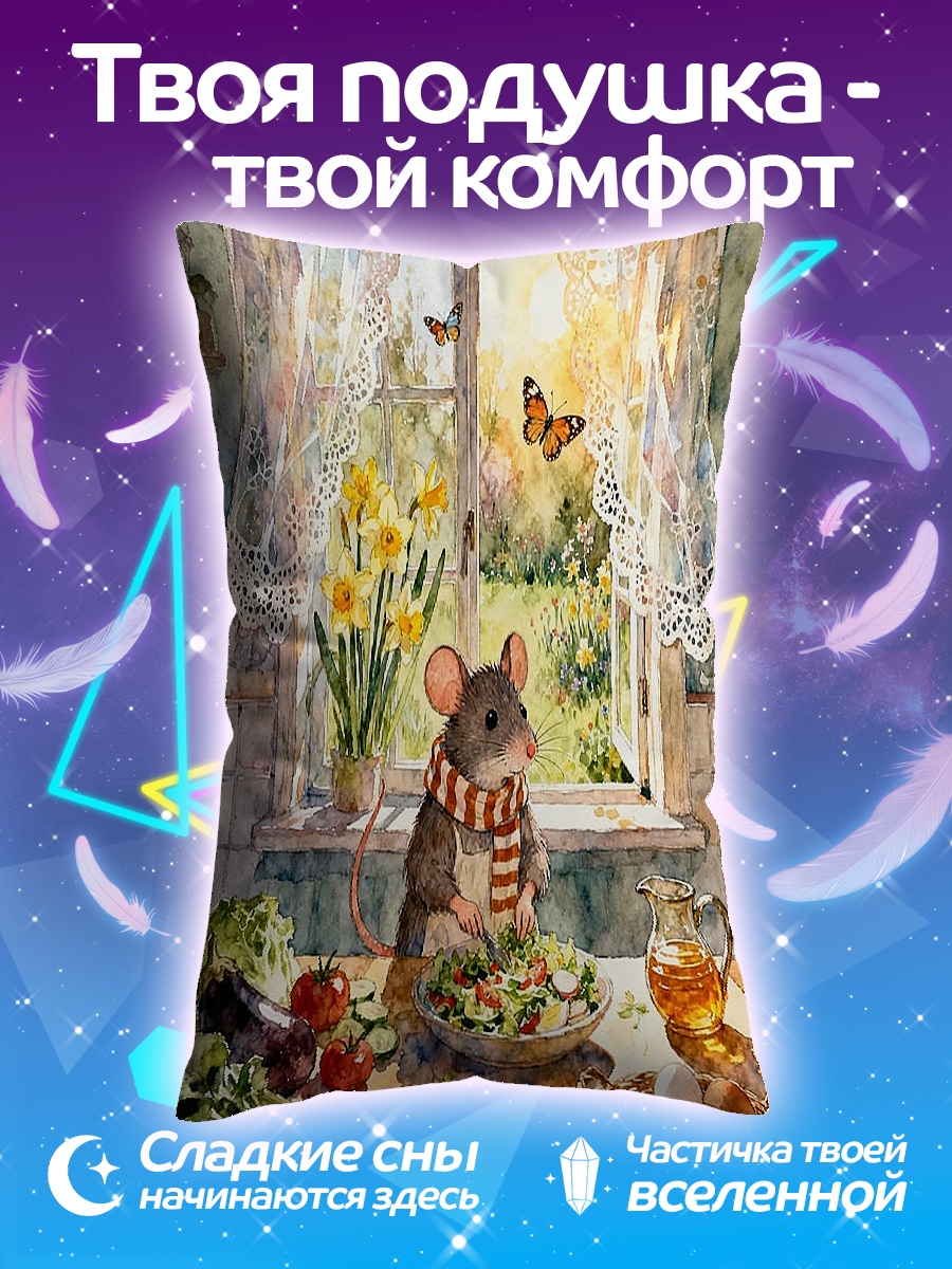 Подушка Мышонок у окна