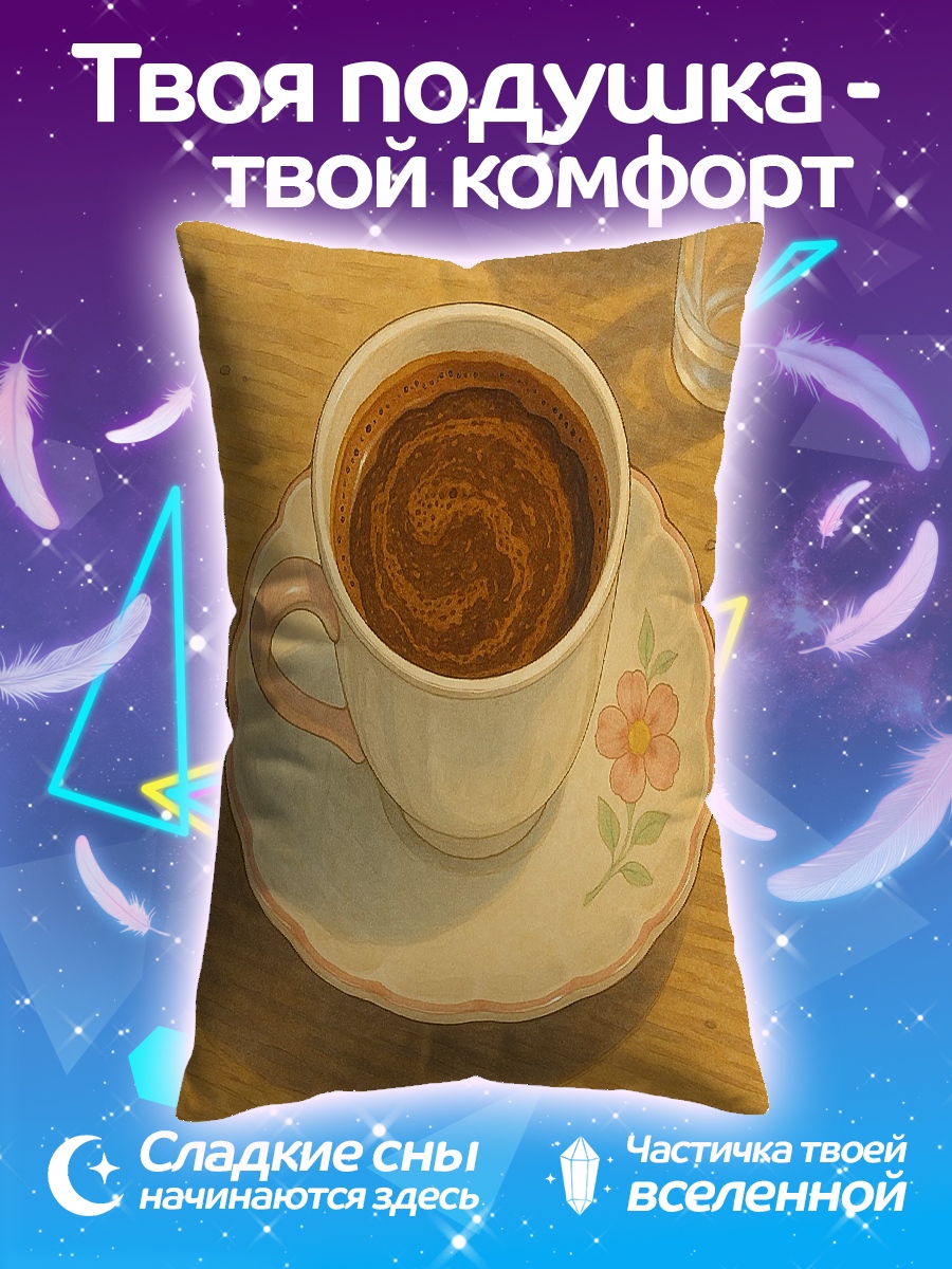 Подушка Кофе с рисунком
