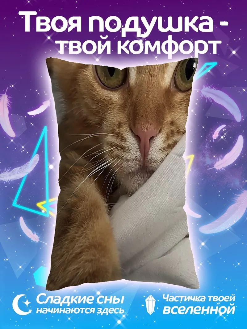Подушка Рыжий кот смотрит