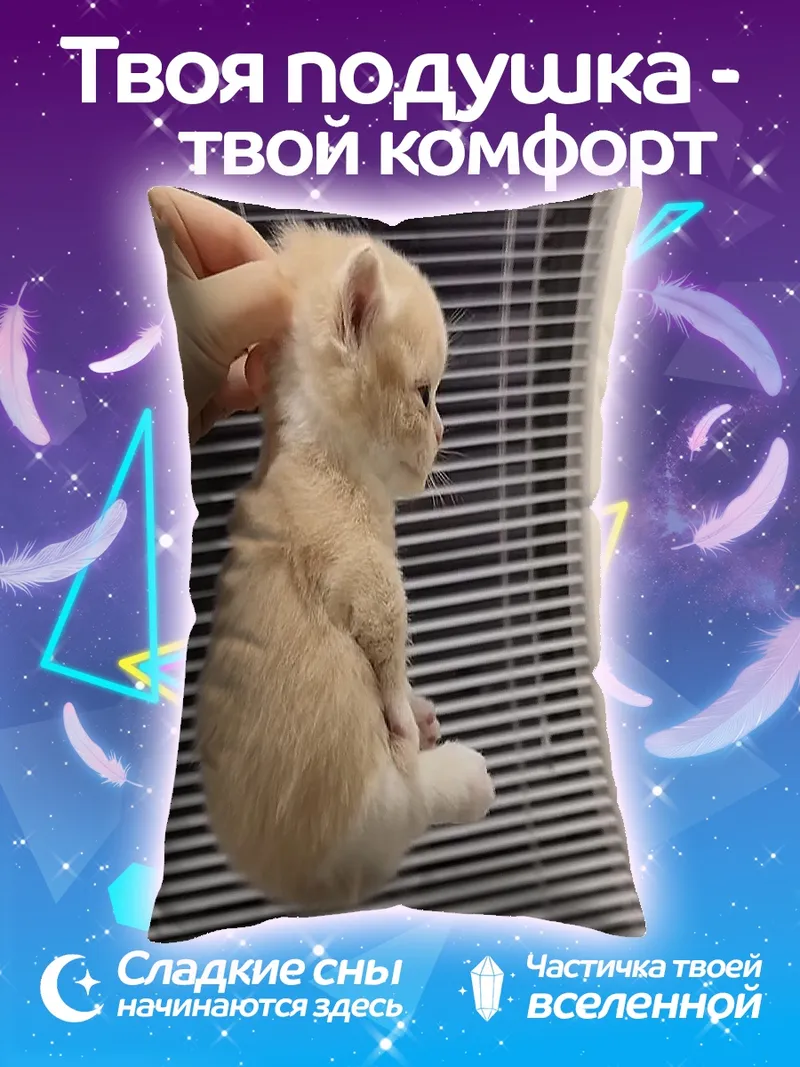 Подушка Маленький котенок на руках