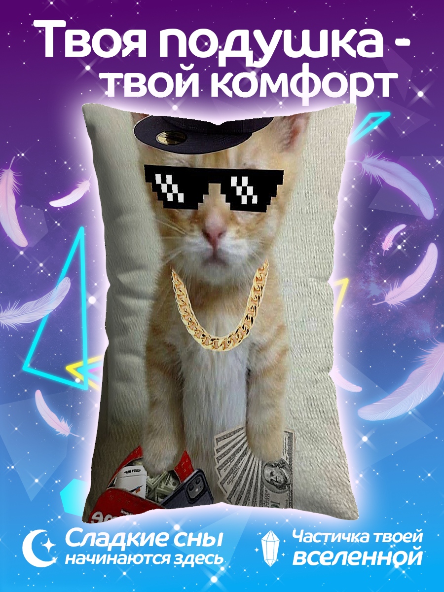 Подушка Кот в очках