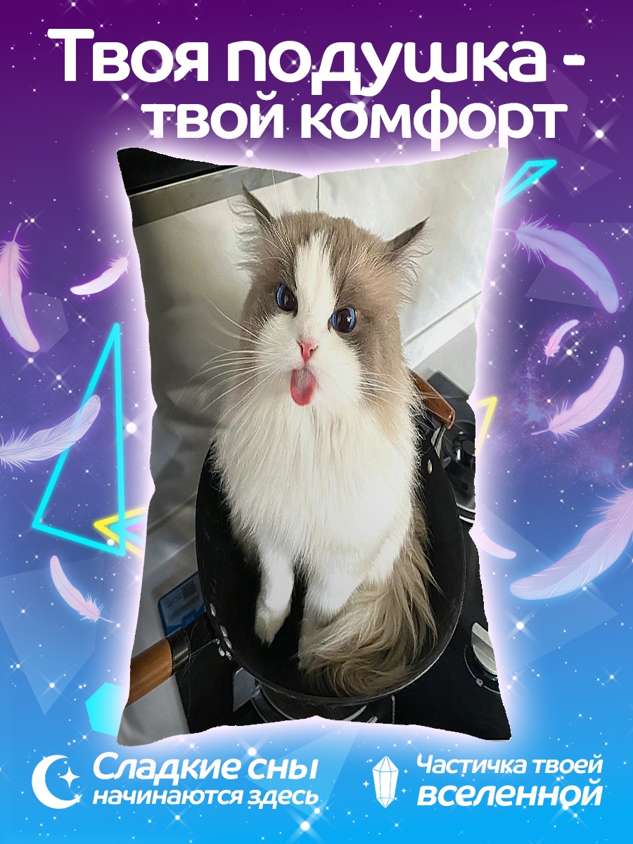 Подушка Кот на сковороде