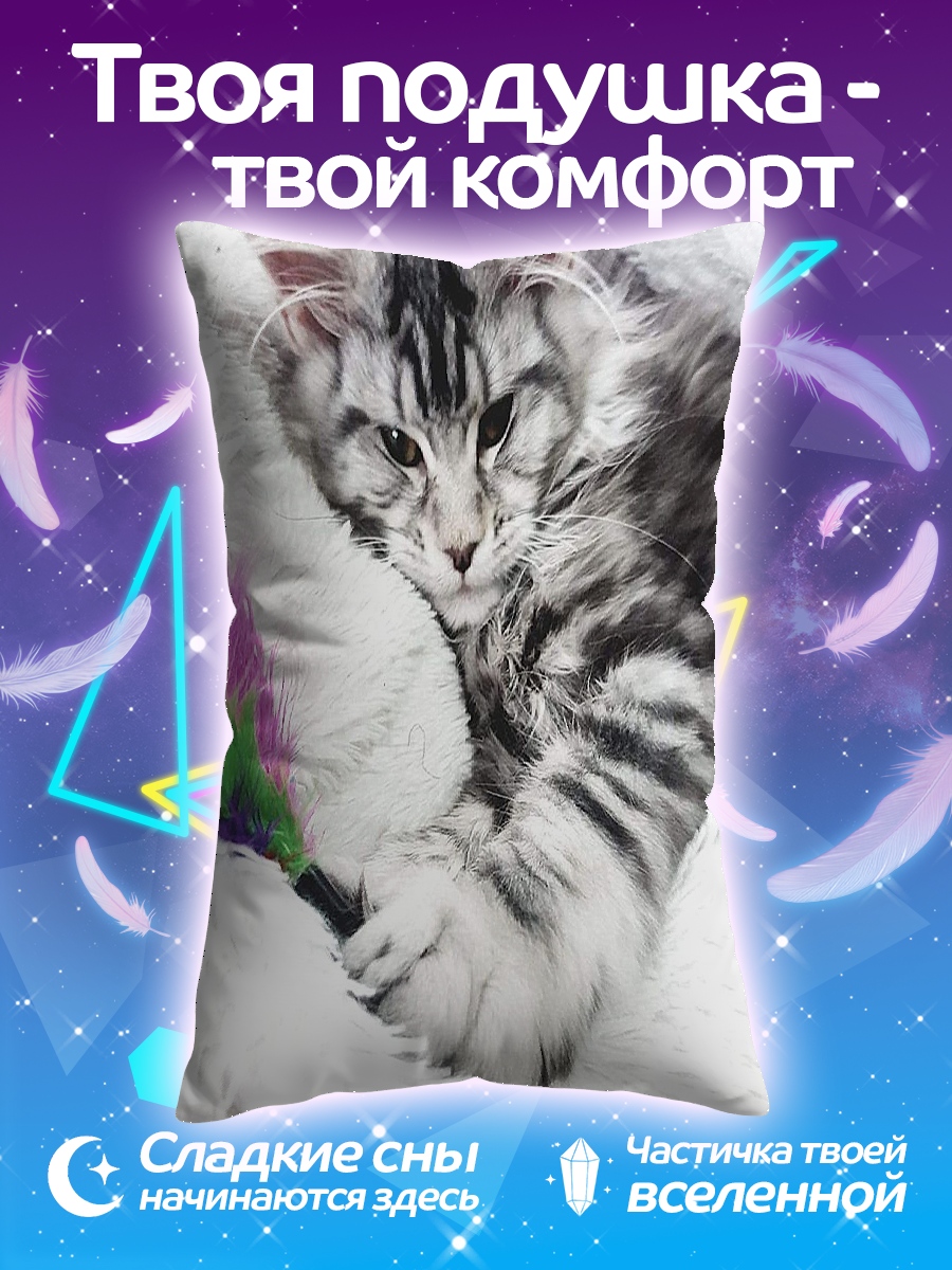 Подушка Пушистый кот лежит