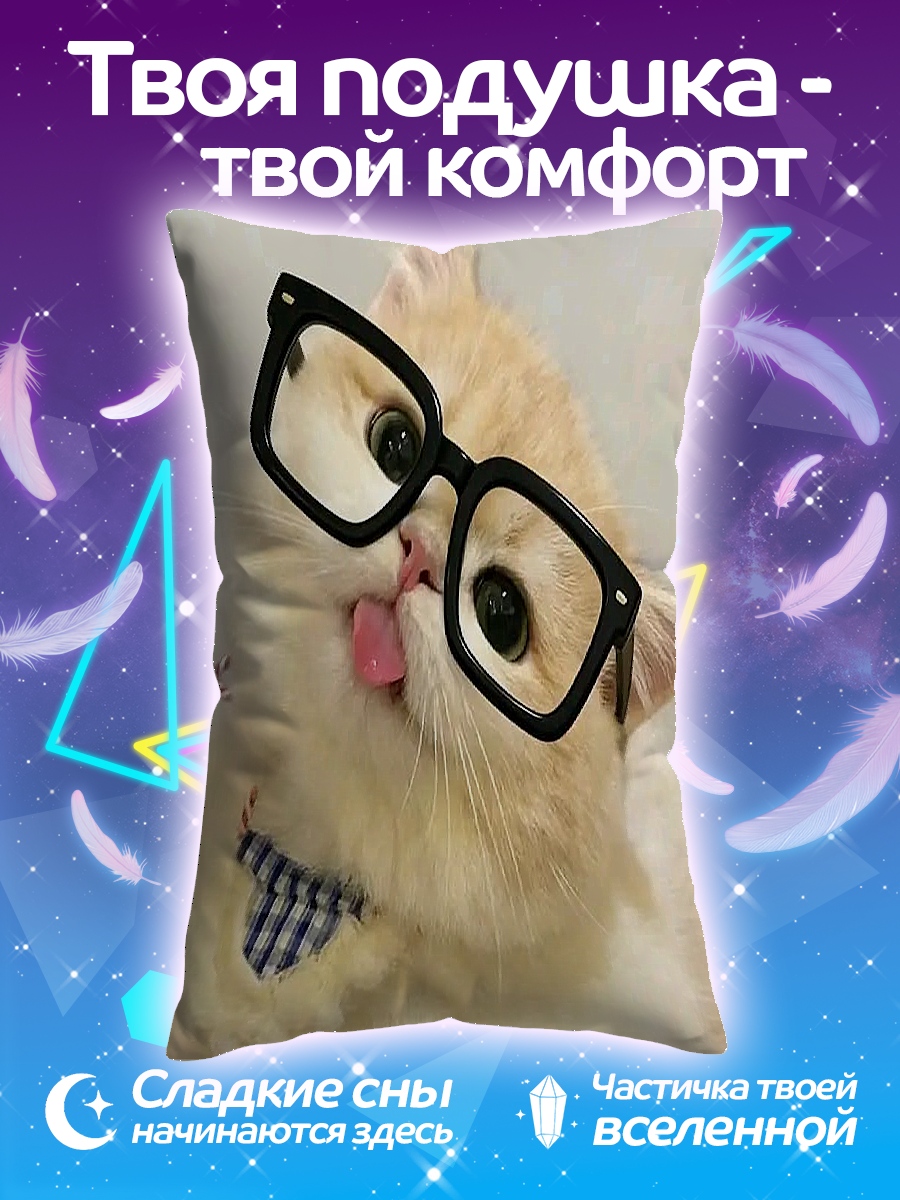 Подушка Кот в очках
