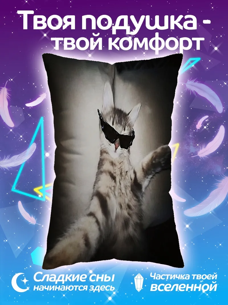 Подушка Кот в очках