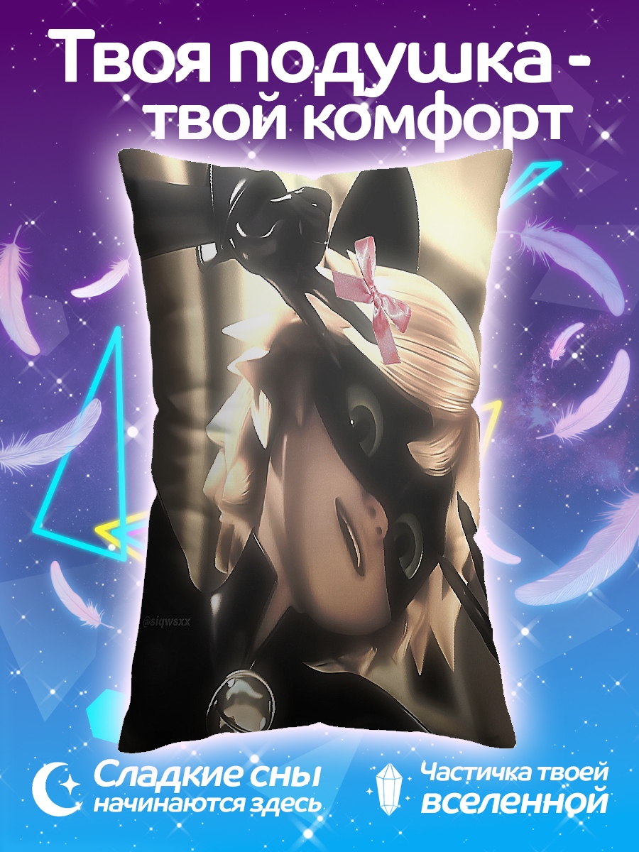 Подушка Кот Нуар с бантиком