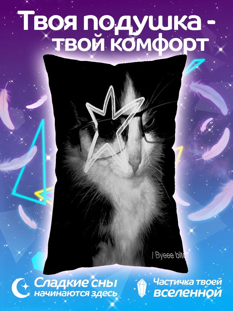 Подушка Кот в очках