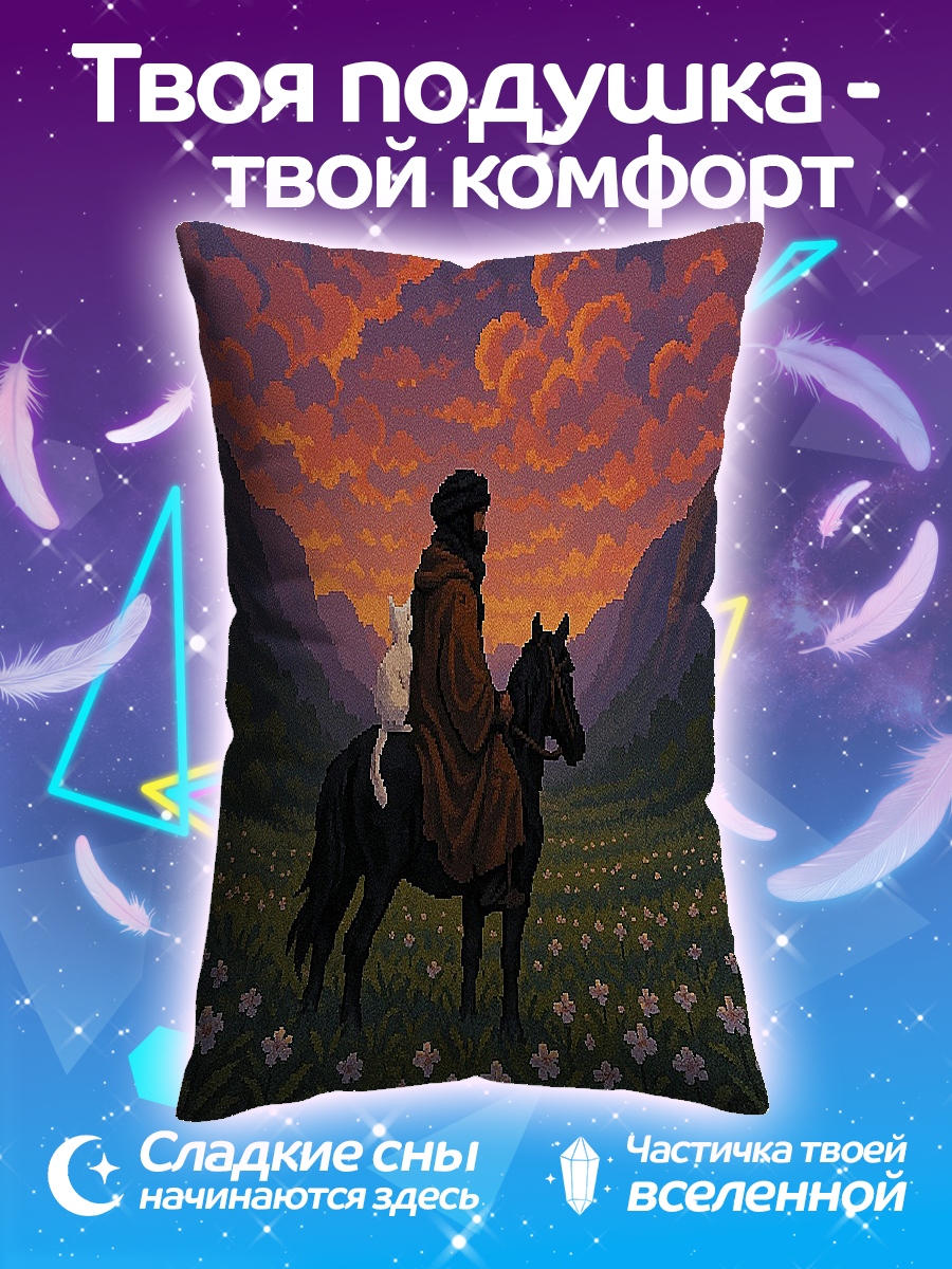 Подушка Всадник с котом