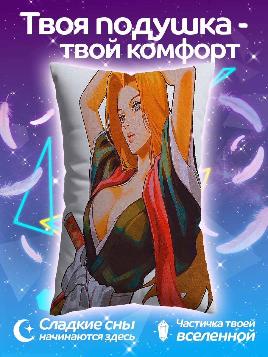 Подушка Рыжая девушка с катаной
