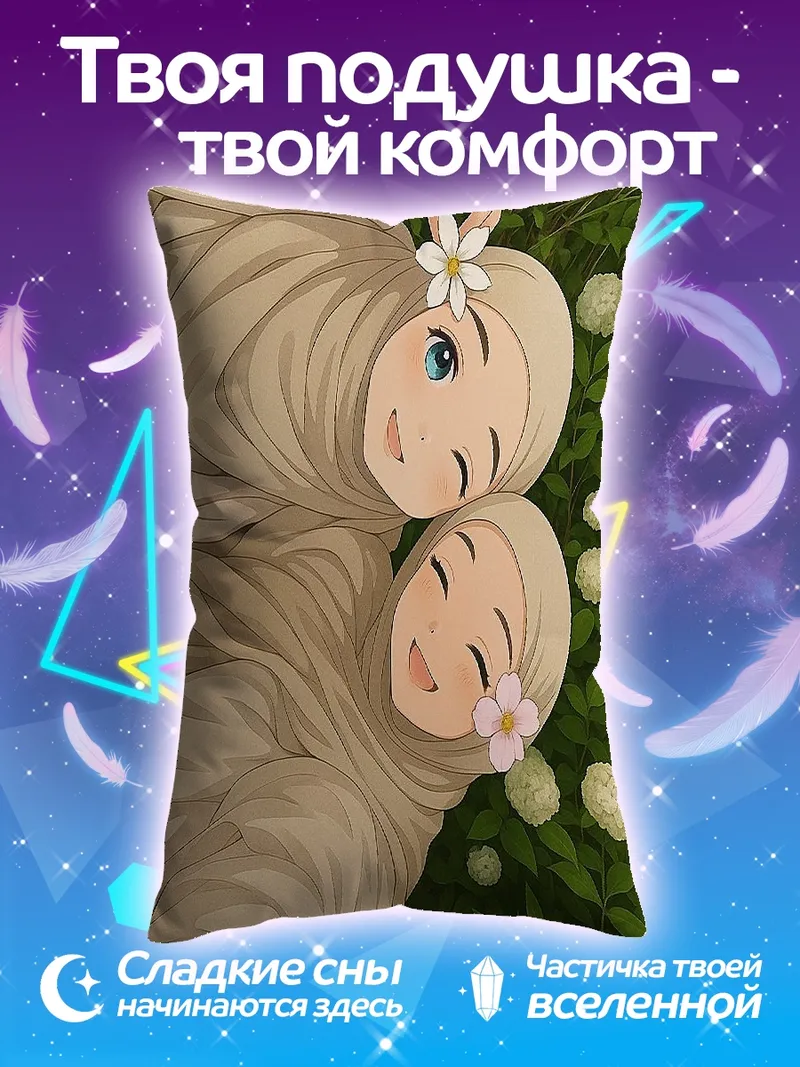Подушка Две девушки в хиджабах