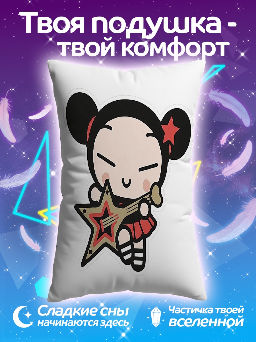 Подушка Пукка играет на гитаре