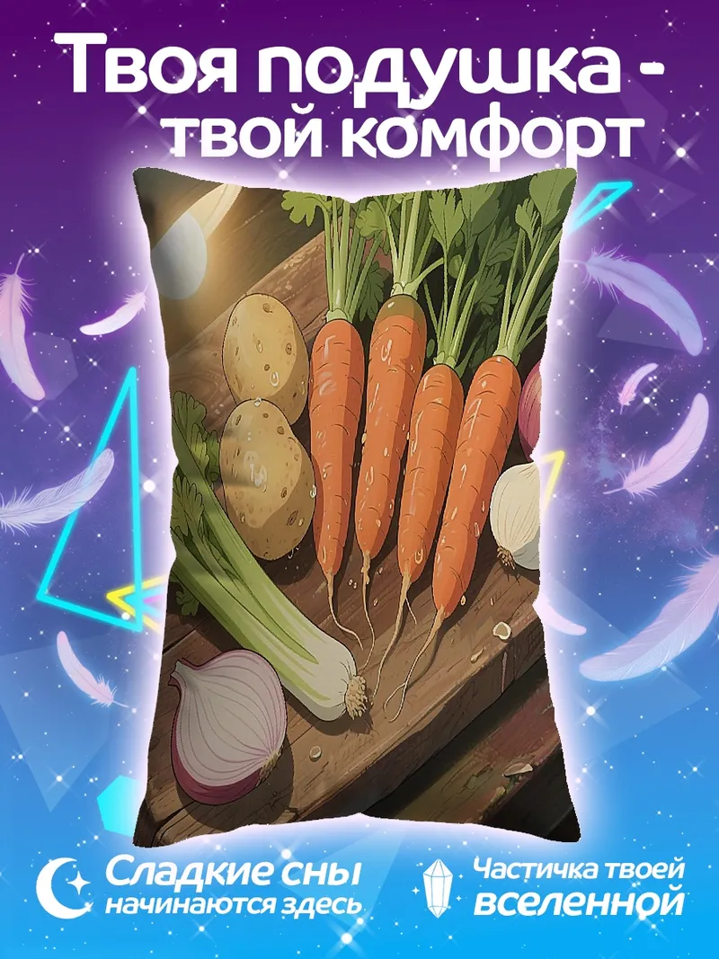 Подушка Свежие овощи на доске