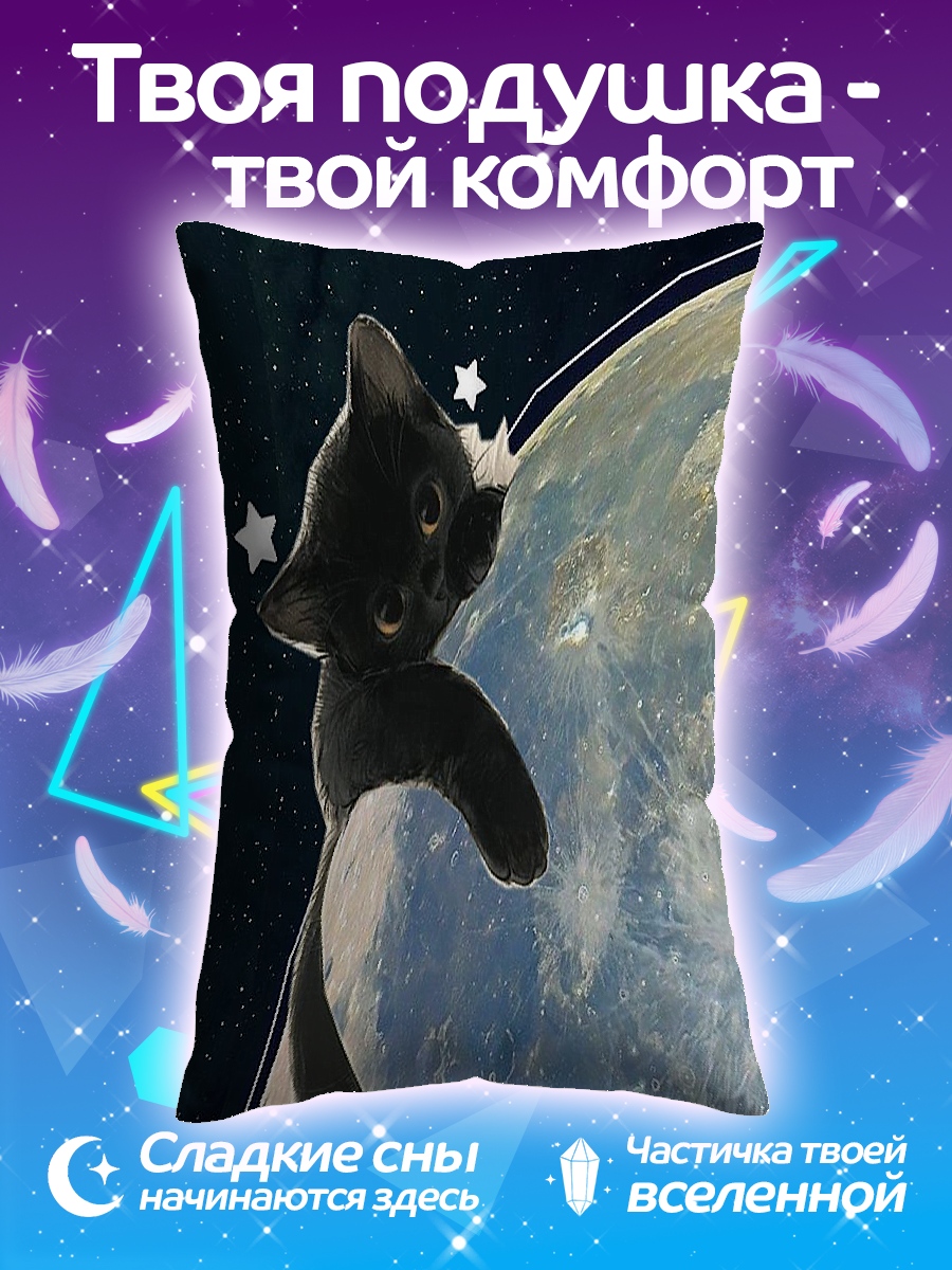 Подушка Кот на планете