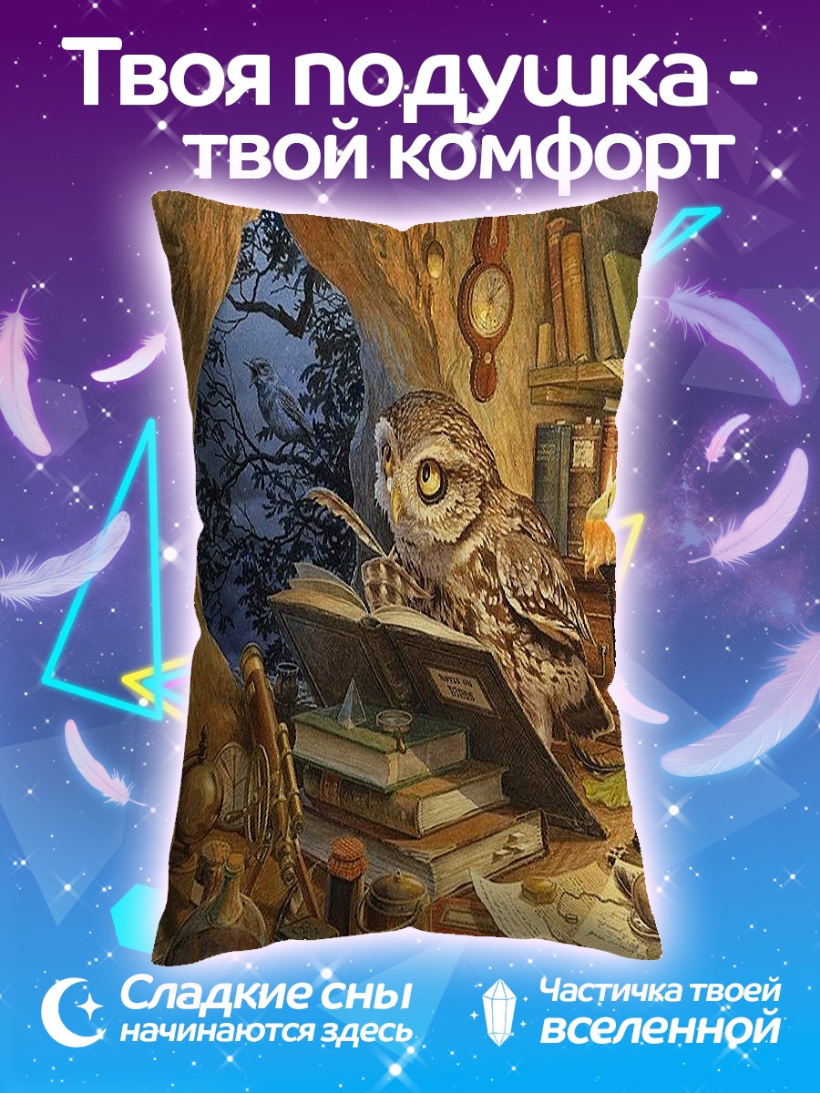 Подушка Мудрая сова читает
