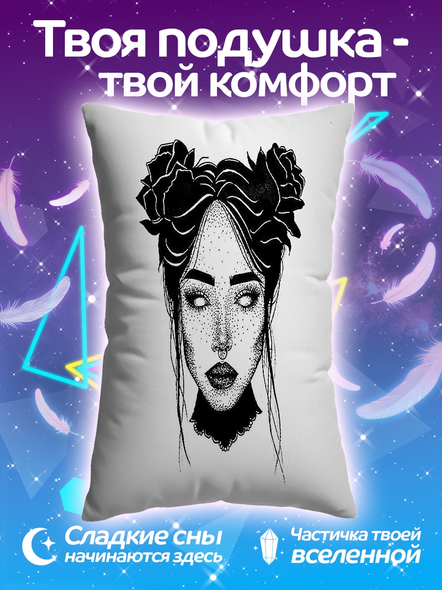 Подушка Девушка с розами