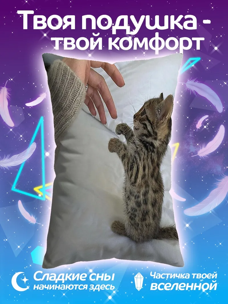 Подушка Котёнок тянется к руке