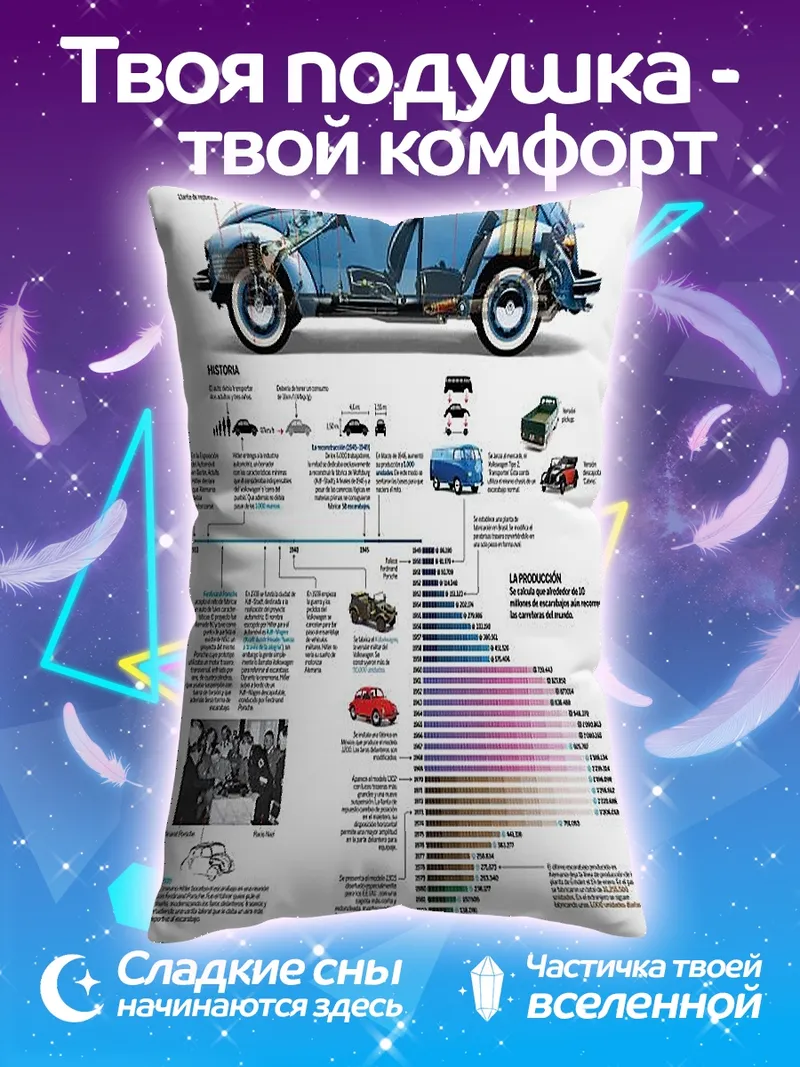Подушка История Volkswagen Beetle