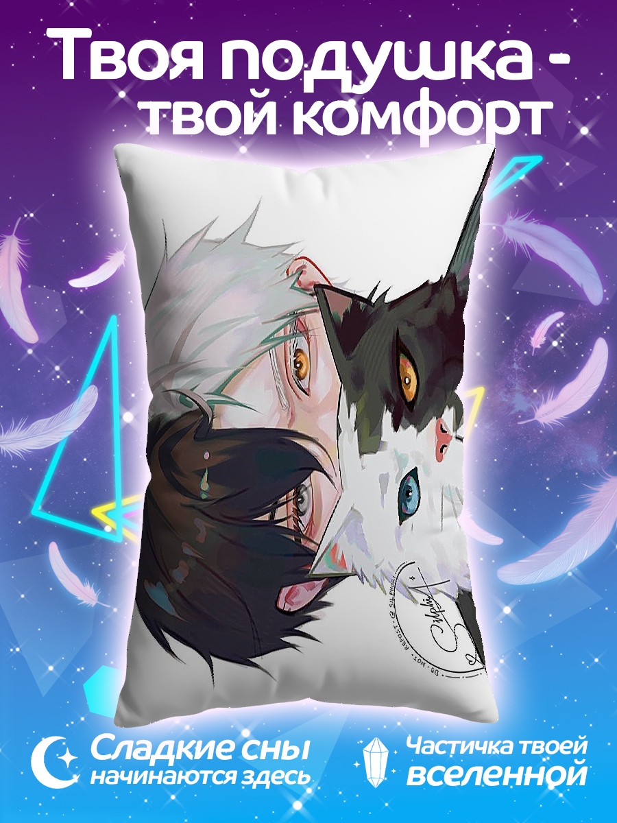 Подушка Парень и кот