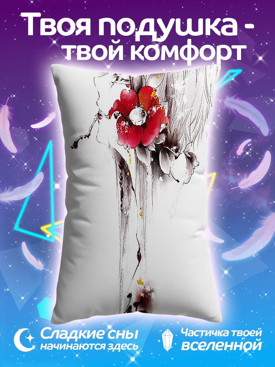 Подушка Аниме девушка с цветами