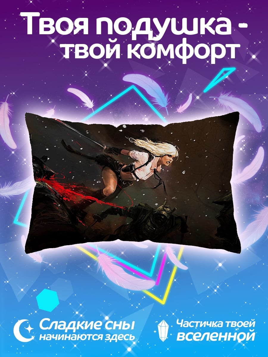 Подушка Девушка в бою