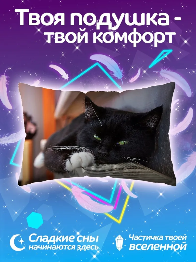 Подушка Черный кот