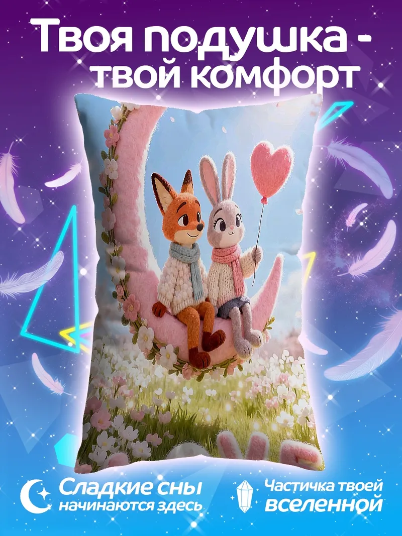 Подушка Лисица и кролик
