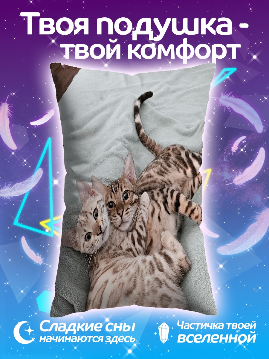 Подушка Два бенгальских котенка