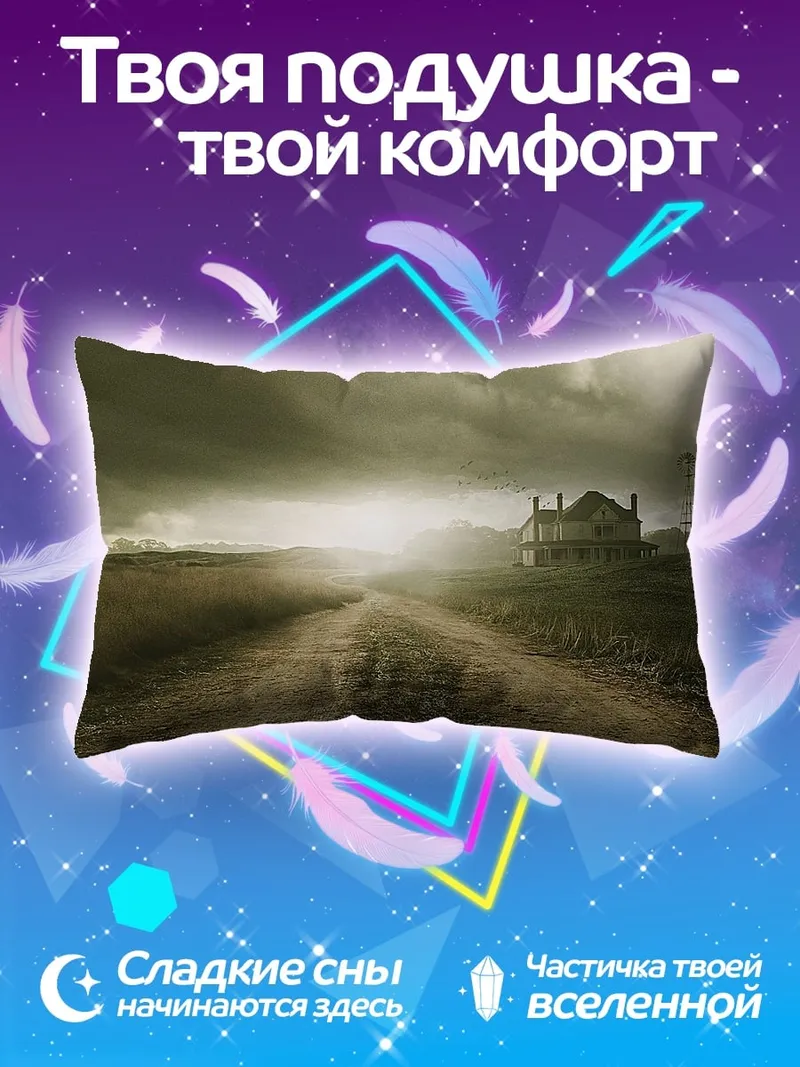 Подушка Заброшенный дом дорога